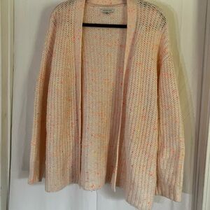American Eagle Outfitters Peach Speckled Open-Front Cardigan
